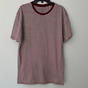 Maroon and White Striped Shirt
